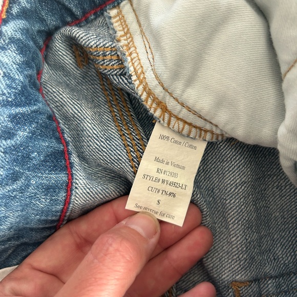 Rock Revival Distressed Dark Blue Denim Cutoff Shorts - Picture 6 of 7